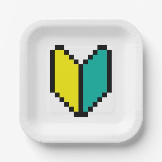 8-bits Pixel Wakaba/Shoshinsha Mark Papieren Bordje (Voorkant)