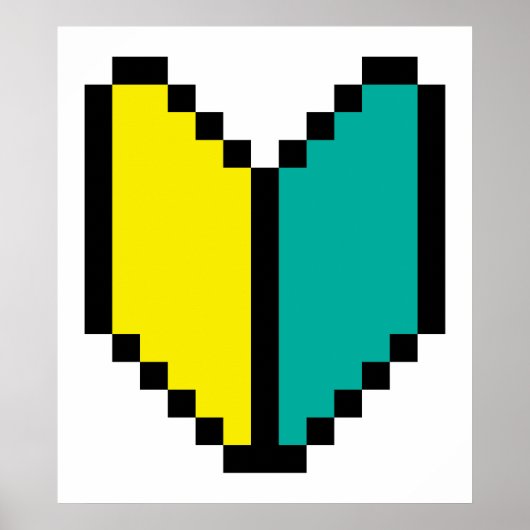 8-bits Pixel Wakaba/Shoshinsha Mark Poster (Voorkant)