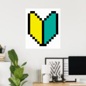 8-bits Pixel Wakaba/Shoshinsha Mark Poster (Thuiskantoor)