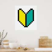 8-bits Pixel Wakaba/Shoshinsha Mark Poster (Keuken)