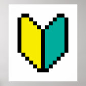 8-bits Pixel Wakaba/Shoshinsha Mark Poster (Voorkant)