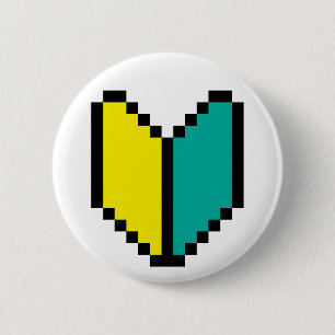 8-bits Pixel Wakaba/Shoshinsha Mark Ronde Button 5,7 Cm