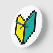 8-bits Pixel Wakaba/Shoshinsha Mark Ronde Klok (Hoek)