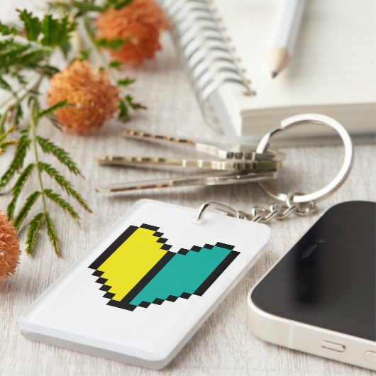 8-bits Pixel Wakaba/Shoshinsha Mark Sleutelhanger (Voorkant Rechts)