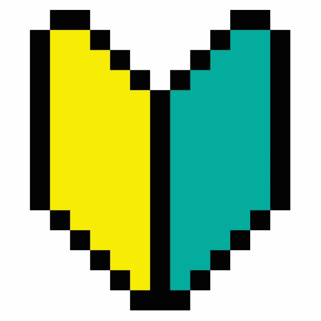 8-bits Pixel Wakaba/Shoshinsha Mark Staand Fotobeeldje (Voorkant)