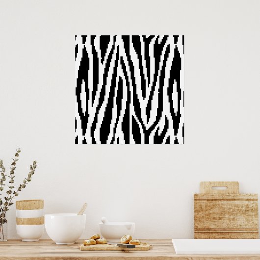 8-bits Pixel Zebra Print Design Patroon (Keuken)