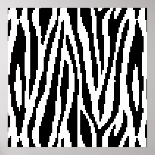 8-bits Pixel Zebra Print Design Patroon (Voorkant)