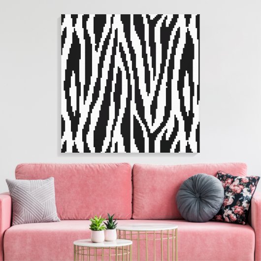 8-bits Pixel Zebra Print Design Patroon (Insitu (Woonkamer))