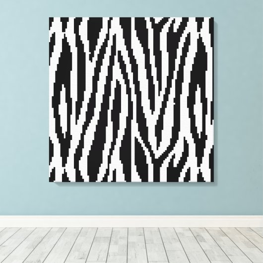 8-bits Pixel Zebra Print Design Patroon (Insitu (Houten vloer))
