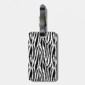 8-bits Pixel Zebra Print Design Patroon Bagagelabel (Achterkant verticaal)