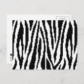 8-bits Pixel Zebra Print Design Patroon Briefkaart (Voorkant / Achterkant)