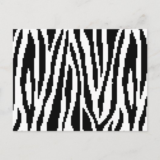 8-bits Pixel Zebra Print Design Patroon Briefkaart (Voorkant)