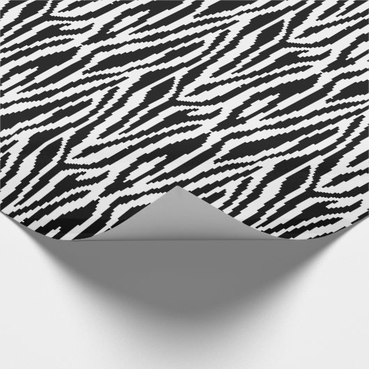 8-bits Pixel Zebra Print Design Patroon Cadeaupapier (Hoek)