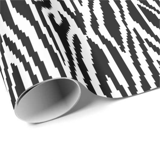 8-bits Pixel Zebra Print Design Patroon Cadeaupapier (Rol Hoek)