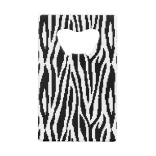 8-bits Pixel Zebra Print Design Patroon Creditkaart Flessenopener