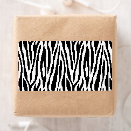 8-bits Pixel Zebra Print Design Patroon Etiket (Insitu)