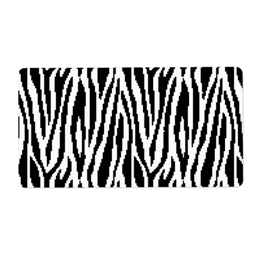 8-bits Pixel Zebra Print Design Patroon Etiket (Voorkant)