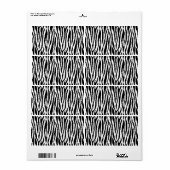 8-bits Pixel Zebra Print Design Patroon Etiket (Full Sheet)