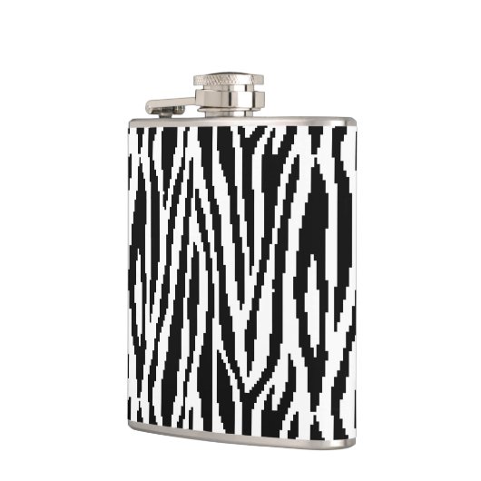 8-bits Pixel Zebra Print Design Patroon Heupfles (Links)