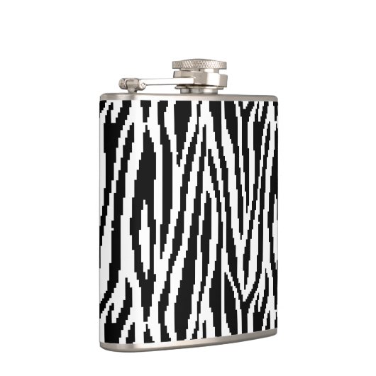 8-bits Pixel Zebra Print Design Patroon Heupfles (Rechts)