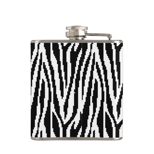 8-bits Pixel Zebra Print Design Patroon Heupfles (Achterkant)