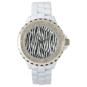 8-bits Pixel Zebra Print Design Patroon Horloge