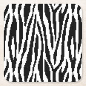 8-bits Pixel Zebra Print Design Patroon Kartonnen Onderzetters (Voorkant)