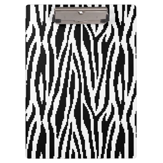 8-bits Pixel Zebra Print Design Patroon Klembord (Voorkant)