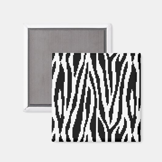 8-bits Pixel Zebra Print Design Patroon Magneet (Voorkant / Achterkant)