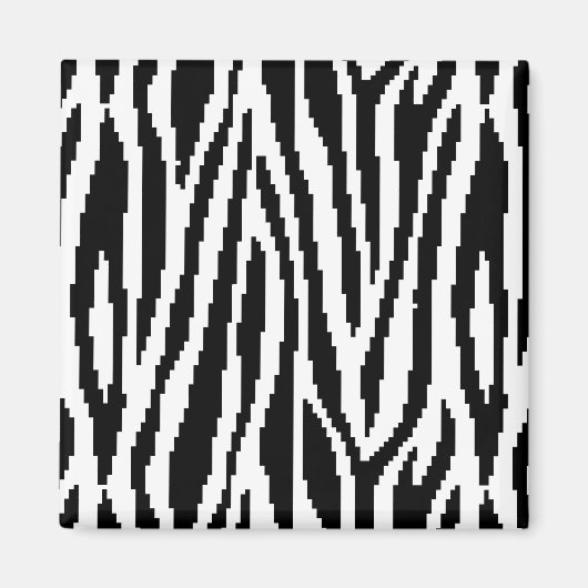 8-bits Pixel Zebra Print Design Patroon Magneet (Voorkant)