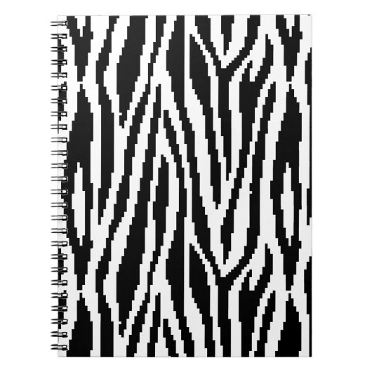8-bits Pixel Zebra Print Design Patroon Notitieboek (Voorkant)