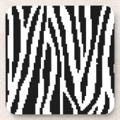 8-bits Pixel Zebra Print Design Patroon Onderzetter (Voorkant)