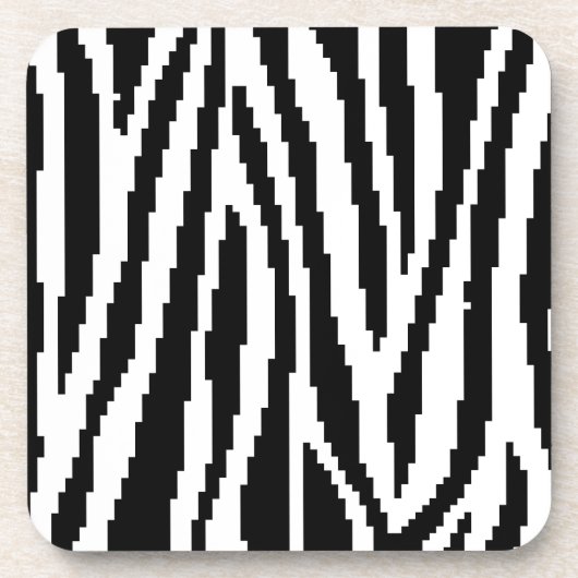 8-bits Pixel Zebra Print Design Patroon Onderzetter (Voorkant)