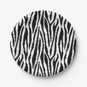 8-bits Pixel Zebra Print Design Patroon Papieren Bordje