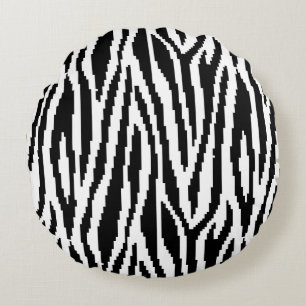 8-bits Pixel Zebra Print Design Patroon Rond Kussen