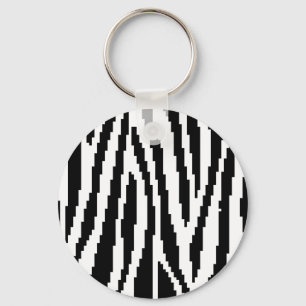 8-bits Pixel Zebra Print Design Patroon Sleutelhanger