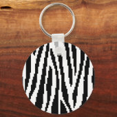 8-bits Pixel Zebra Print Design Patroon Sleutelhanger (Voorkant)