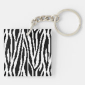 8-bits Pixel Zebra Print Design Patroon Sleutelhanger (Achterkant)