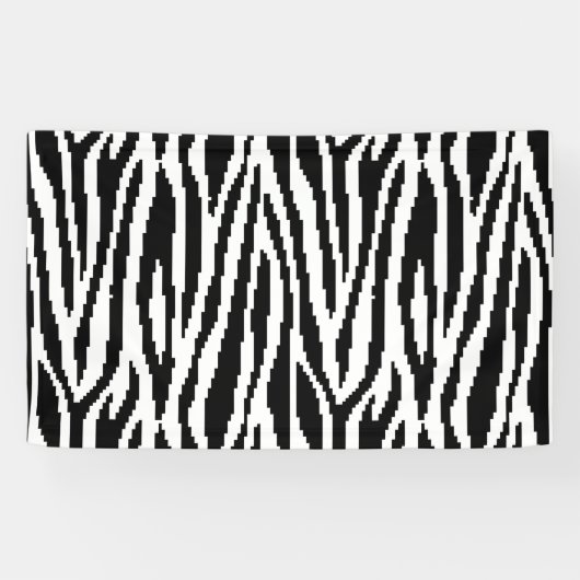 8-bits Pixel Zebra Print Design Patroon Spandoek (Horizontaal)