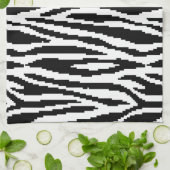 8-bits Pixel Zebra Print Design Patroon Theedoek (Gevouwen)