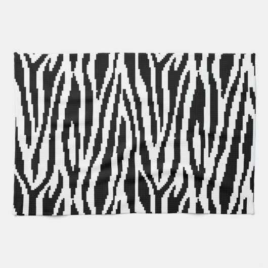 8-bits Pixel Zebra Print Design Patroon Theedoek (Horizontaal)