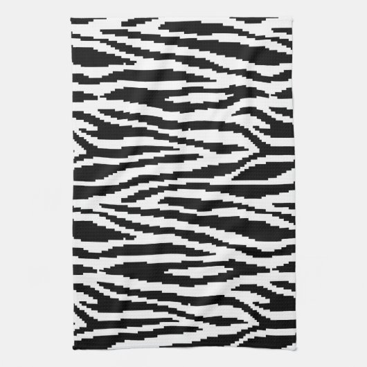 8-bits Pixel Zebra Print Design Patroon Theedoek (Verticaal)