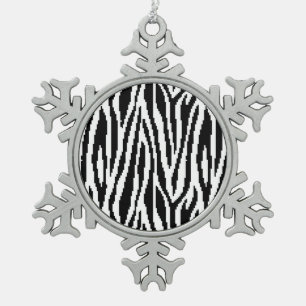 8-bits Pixel Zebra Print Design Patroon Tin Sneeuwvlok Ornament