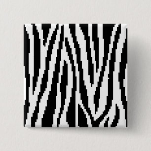 8-bits Pixel Zebra Print Design Patroon Vierkante Button 5,1 Cm