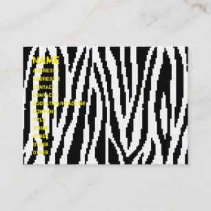 8-bits Pixel Zebra Print Design Patroon Visitekaartje