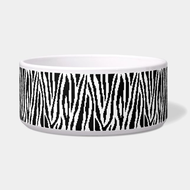 8-bits Pixel Zebra Print Design Patroon Voerbakje (Voorkant)