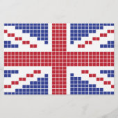 8-bits Pixels Union Jack British (UK)-vlag Briefpapier (Voorkant)