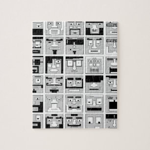 8-bits pixeltekenontwerp legpuzzel