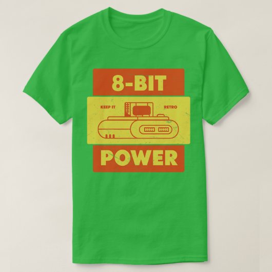 8-bits Power Retro Gamer T-shirt (Design voorkant)