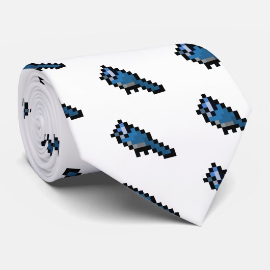 8-bits Retro Bluejay Stropdas (Opgerold)